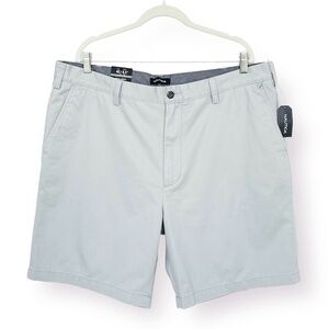 NAUTICA Chino Shorts 8.5” Inseam Classic Fit Cotton Twill Flat Front Grey